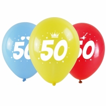 Balóny s potlačou čísla 50 3ks